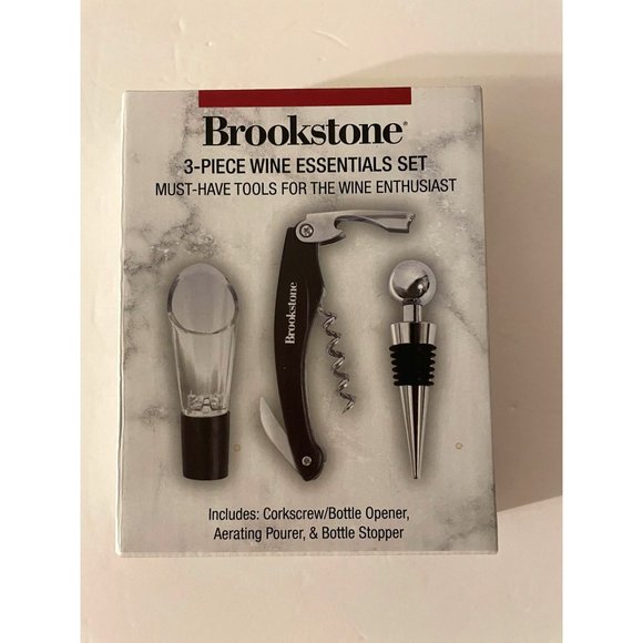 NIB- Brookstone 3 Piece Wine Essentials Set - Picture 1 of 2